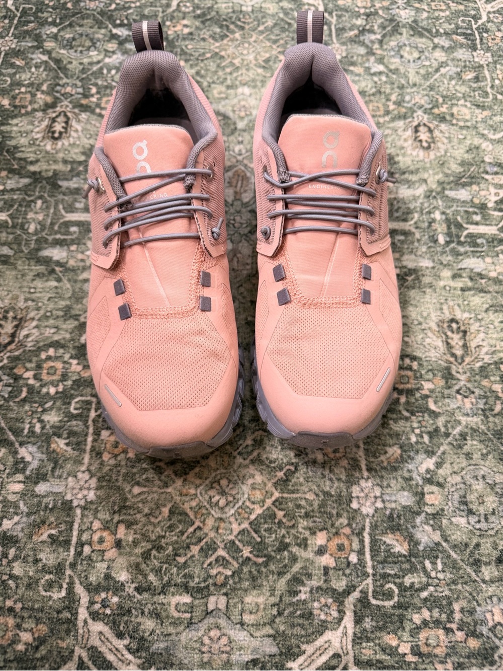On Running Women's Pink and Gray Athletic Sneakers